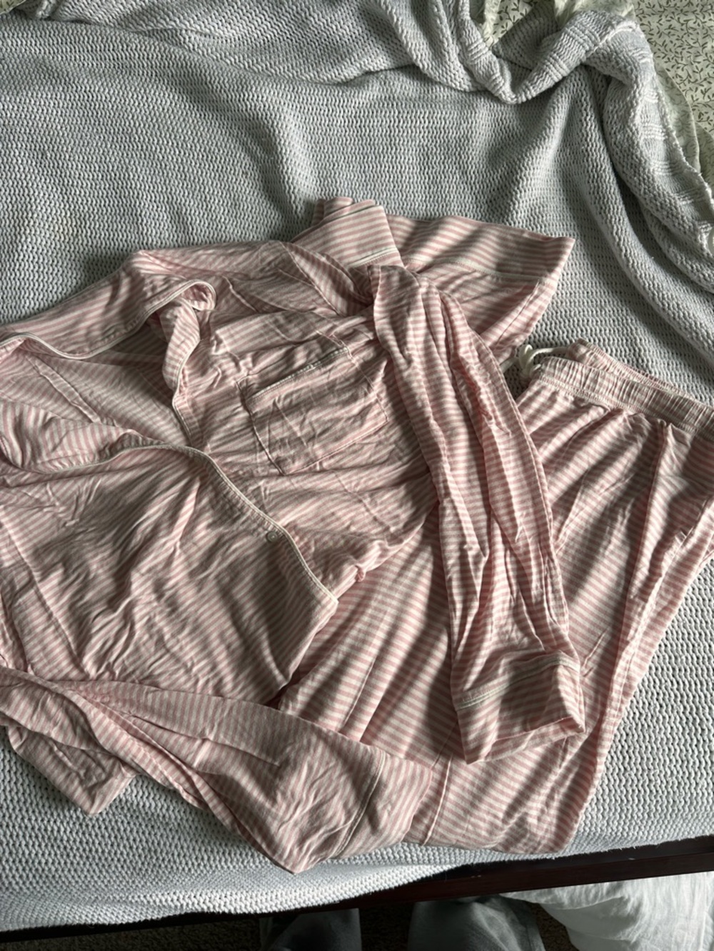 Gap Body Pink Stripe Modal Pajama Long Long Set